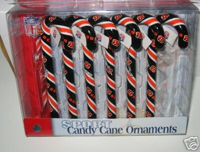 Cincinnati Bengals Candy Cane Christmas Tree Ornament Set