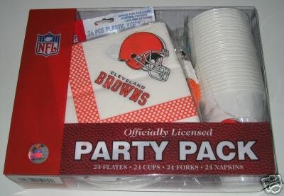 Cleveland Browns 96pc Party Pack Cups Plates Napkins Gift