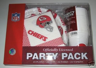 Kansas City Chiefs 96pc Party Pack Cups Plates Napkins