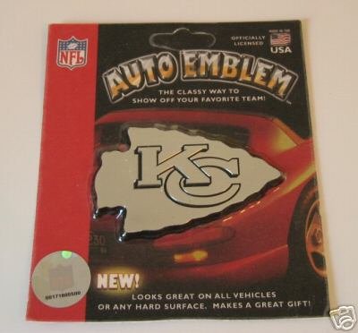 Kansas City Chiefs Chrome Auto Car Emblem Logo Gift