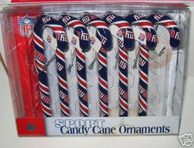 New York Giants Candy Cane Christmas Tree Ornament Set Gift
