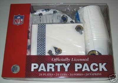 St. Louis Rams 96pc Party Pack Cups Plate Napkins