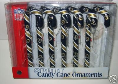 St. Louis Rams Candy Cane Christmas Tree Ornament Set Gift