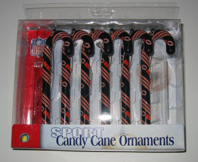 Chicago Bears Candy Cane Christmas Tree Ornament Set