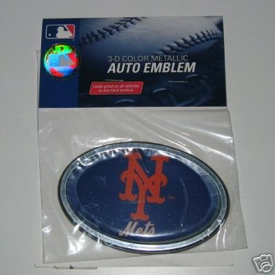 New York Mets 3-D Color Chrome Auto Car Emblem Gift