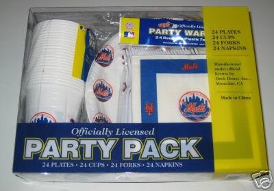 New York Mets 96pc Party Pack Cups Plates Napkins
