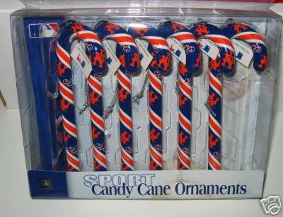 New York Mets Candy Cane Christmas Tree Ornament Set Gift