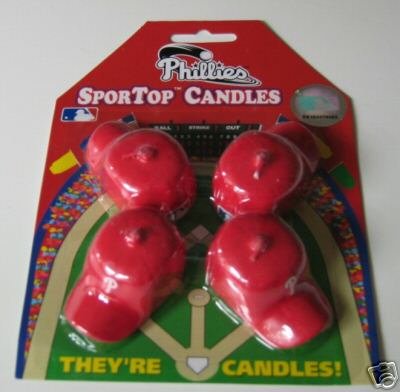 Philadelphia Philies Baseball Cap Birthday Candle 4-Pack Gift