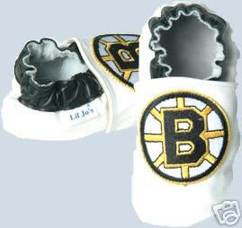 Boston Bruins Leather Baby Shoes Booties Gift 6-12 Months