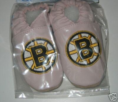 Boston Bruins PINK Leather Baby Shoes Booties 0-6 months Gift