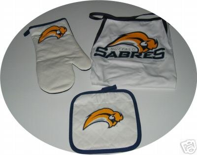 Buffalo Sabres Tailgate BBQ 3pc Set Mitt Apron Gift