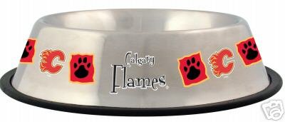 Calgary Flames Pet Dog 32oz Stainless Steel Bowl Gift