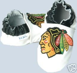 Chicago Blackhawks Leather Baby Shoes Booties Gift