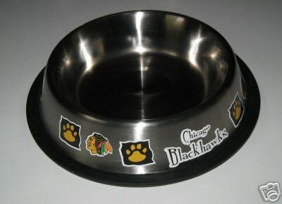 Chicago Blackhawks 32oz Stainless Steel Pet Dog Food Water Bowl Gift