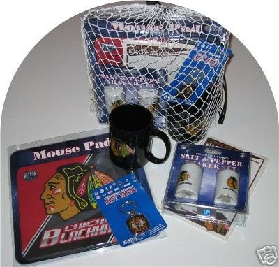 Chicago Blackhawks 5pc Hockey Gift Net Basket