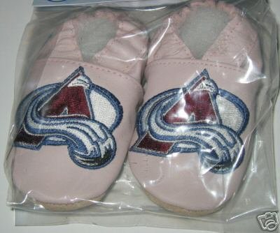Colorado Avalanche PINK Leather Baby Shoes Booties 6-12 Months Gift