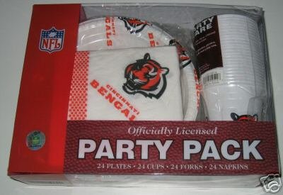 Cincinnati Bengals 96pc Party Pack Cups Plates Napkins Gift