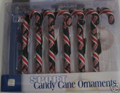Boston Red Sox Candy Cane Christmas Tree Ornament Set Gift