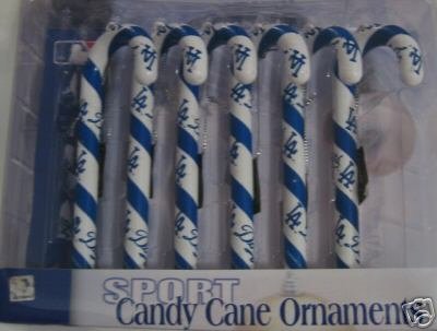 Los Angeles Dodgers Candy Cane Christmas Tree Ornament Set Gift
