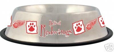 Detroit Red Wings 32oz Stainless Steel Pet Dog Food Water Bowl Gift