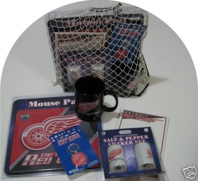 Detroit Red Wings 5pc Hockey Gift Net Basket
