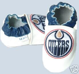 Edmonton Oilers Leather Baby Shoes Booties Gift