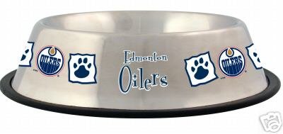Edmonton Oilers 32oz Stainless Steel Pet Dog Food Water Bowl Gift