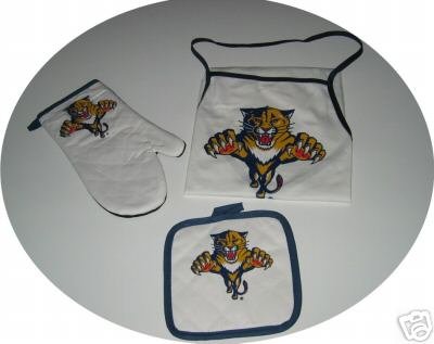 Florida Panthers 3pc BBQ Tailgate Set Apron Mitt Gift
