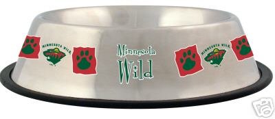 Minnesota Wild 32oz Stainless Steel Pet Dog Food Water Bowl Gift