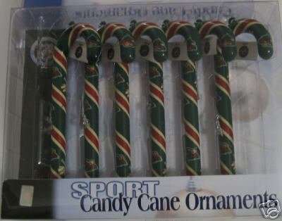 Minnesota Wild Candy Cane Christmas Tree Ornament Set Gift