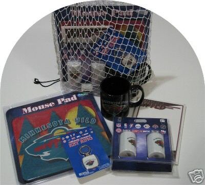 Minnesota Wild 5pc Hockey Gift Net Basket