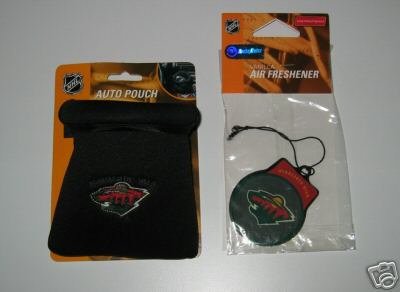 Minnesota Wild Auto Car Pouch Organizer & Air Freshener Set Gift
