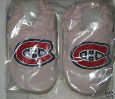 Montreal Canadiens PINK Leather Baby Shoes Booties 0-6 Gift