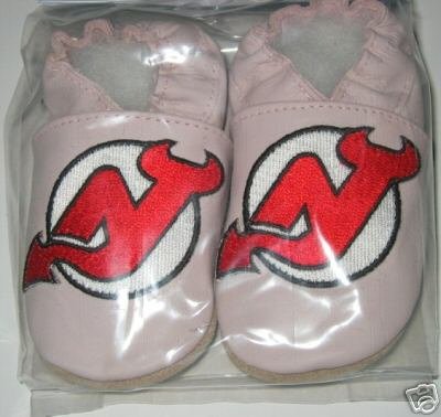 New Jersey Devils PINK Leather Baby Shoes Booties 0-6 months Gift
