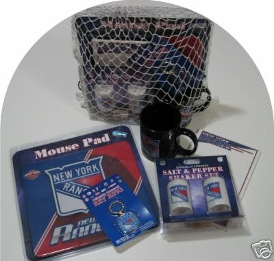 New York Rangers 5pc Hockey Gift Net Basket