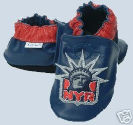 New York Rangers Leather Baby Shoes Booties 0-6 Months Gift