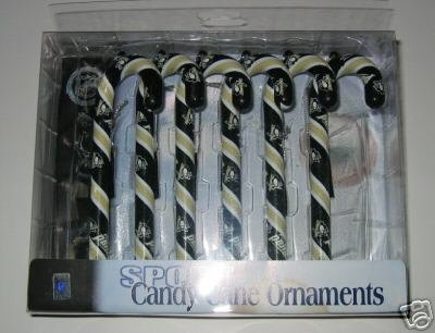 Pittsburgh Penguins Candy Cane Christmas Tree Ornament Set Gift