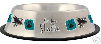 San Jose Sharks 32oz Stainless Steel Pet Dog Food Water Bowl Gift