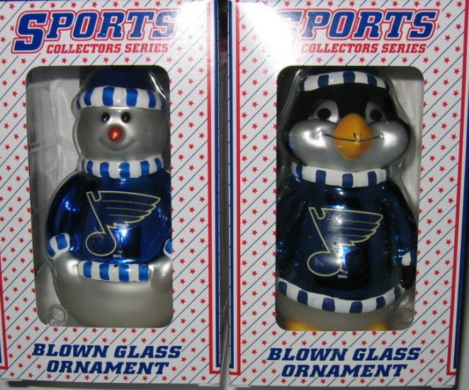 St. Louis Blues Snowman & Penguin Christmas Tree Ornament Set Gift