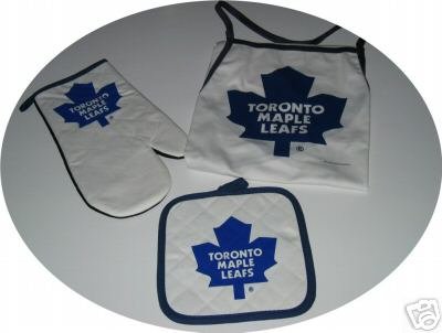 Toronto Maple Leafs 3pc BBQ Tailgate Set Apron Mitt Gift