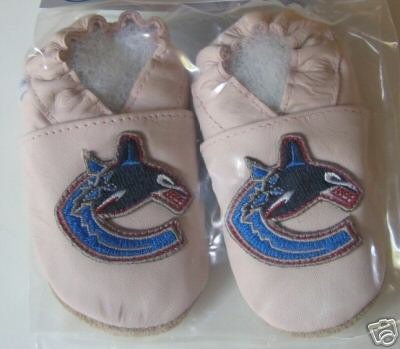 Vancouver Canucks PINK Leather Baby Shoes Booties Gift