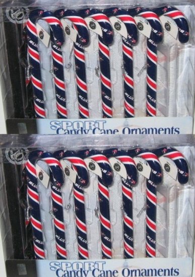 2 Sets Columbus Blue Jackets Candy Cane Christmas Ornaments Gift