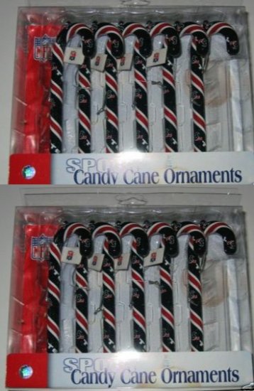 2 Sets Houston Texans Candy Cane Christmas Ornaments Gift