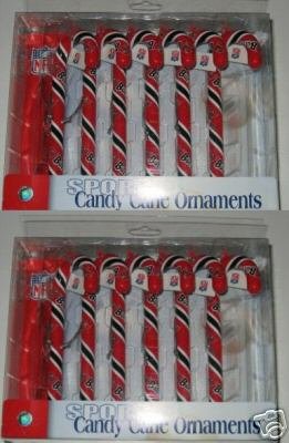 2 Sets Tampa Bay Buccaneers Candy Cane Christmas Ornaments Gift