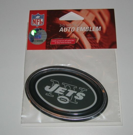 New York Jets 3-D Color Chrome Auto Car Emblem Gift