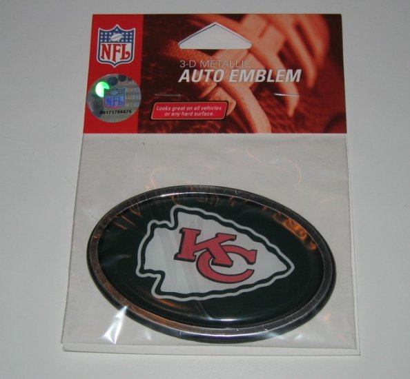 Kansas City Chiefs 3-D Color Chrome Auto Car Emblem Gift