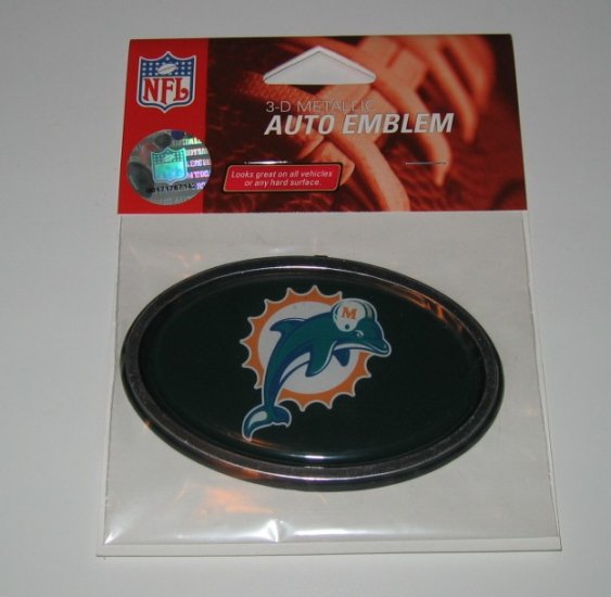 Miami Dolphins 3-D Color Chrome Auto Car Emblem Gift