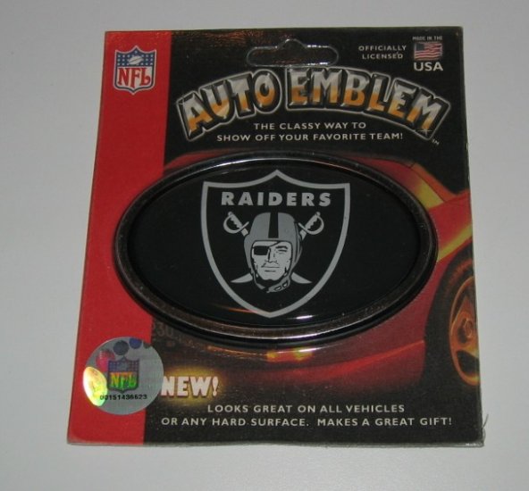 Oakland Raiders 3-D Color Chrome Auto Car Emblem Gift