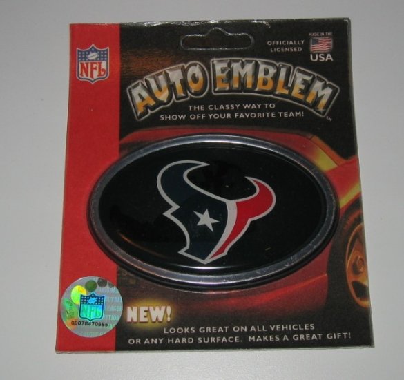 Houston Texans 3-D Color Chrome Auto Car Emblem Gift