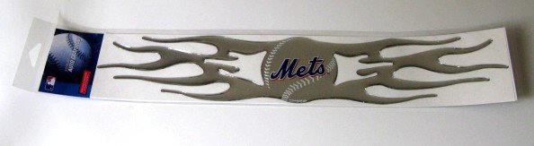 New York Mets Auto Car Chrome Graphic Emblem Flames Gift
